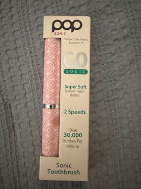 POP Sonic Go Sonic Super Soft Sonic Toothbrush - Pink Geometric
